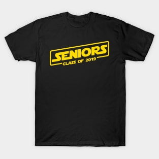 Seniors Class of 2019 Space Movie Logo Design T-Shirt